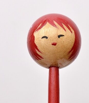 Kokeshi – japońska szpilka do włosów – czerwona