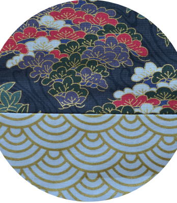 Torebeczka bawełniana – seigaiha i wzory kwiatowe