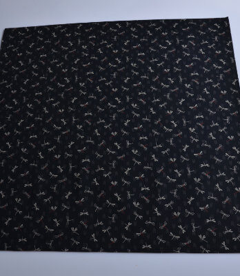 Chusta furoshiki – japońskie ważki – (53 x 53 cm) (czarna)