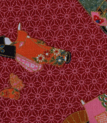 Chusta furoshiki w Japonki – laleczki w kimonach- (57 x 57 cm)